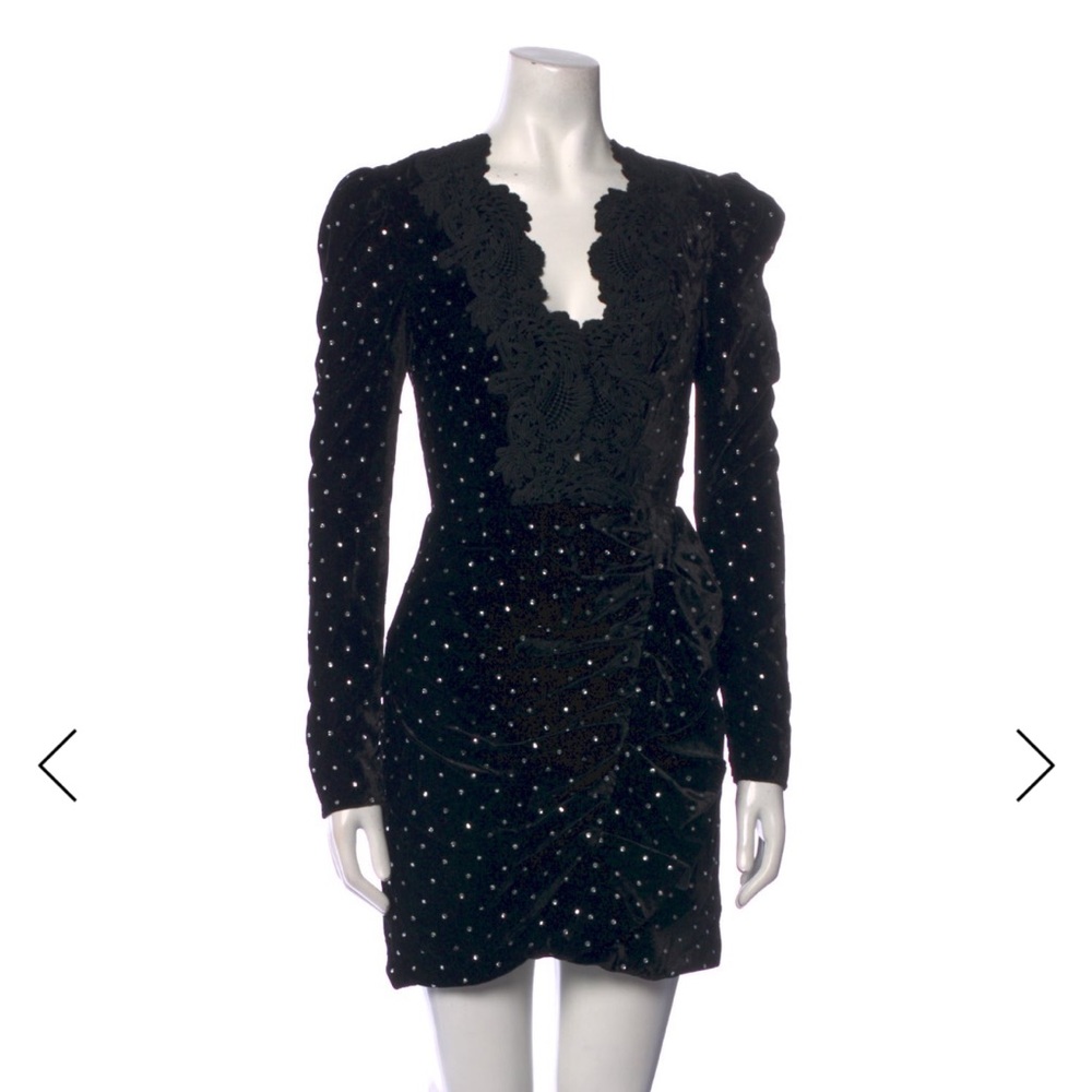 Self-Portrait velvet & crystal minidress!
